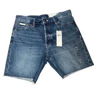 Calvin Klein Jeans Classic Denim Blue raw hem Jean shorts 30 7" inseam NEW